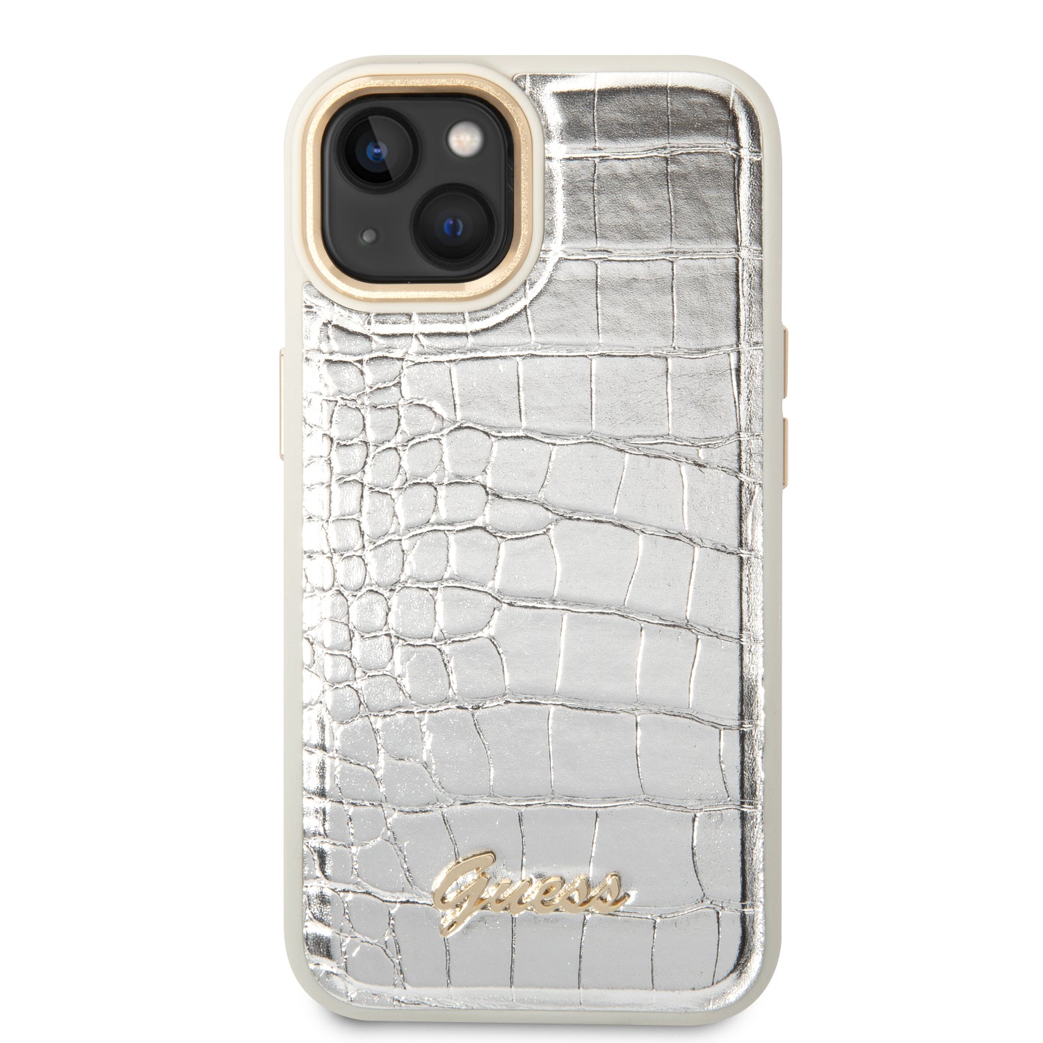 Guess GUHCP14MHGCRHS iPhone 14 Plus 6.7 "silver / silver hardcase Croco Collection