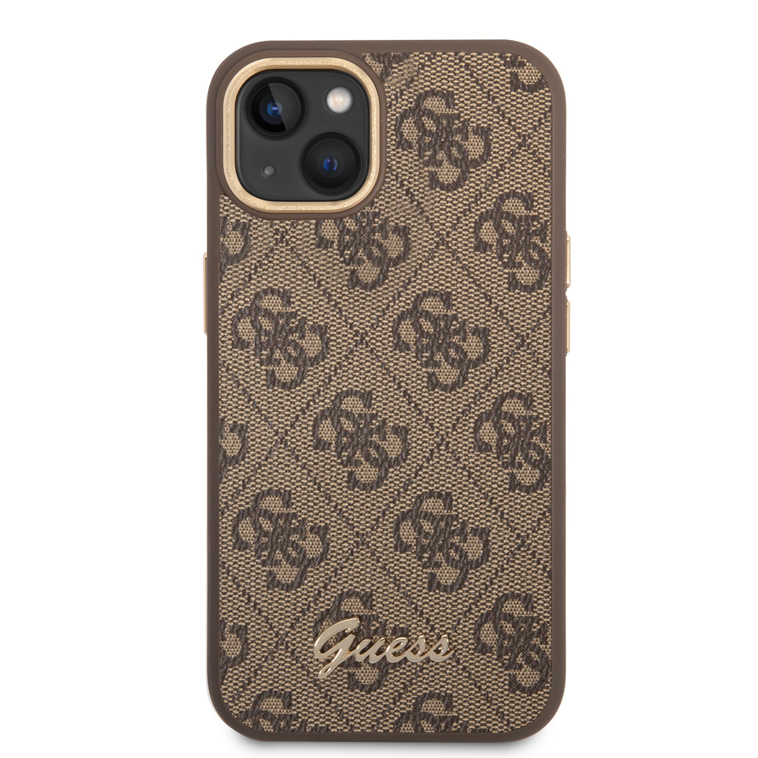 Guess GUHCP14SHG4SHW iPhone 14 6.1" brown/brown hard case 4G Vintage Gold Logo