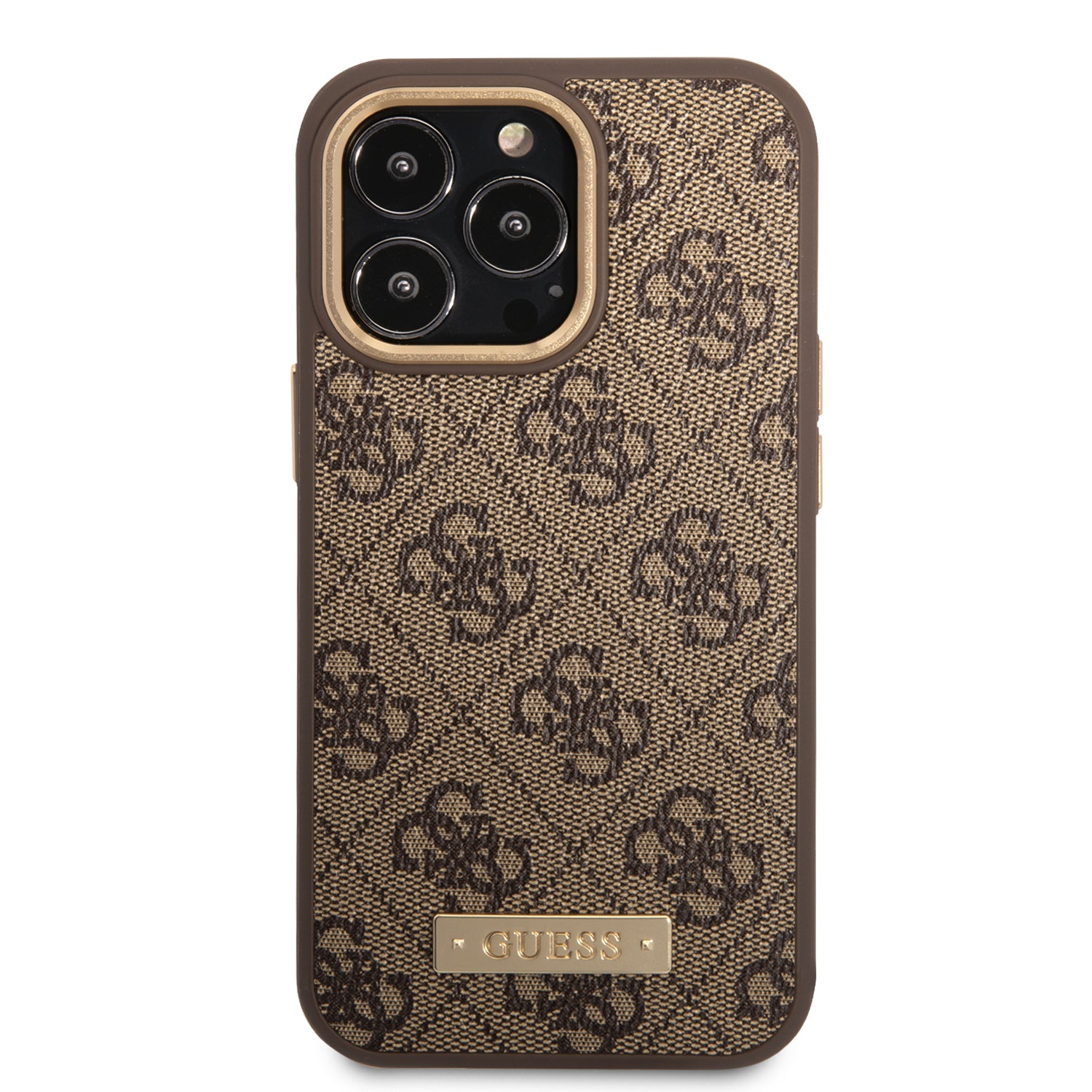 Guess GUHMP14LU4GPRW iPhone 14 Pro 6.1 "brown / brown hard case 4G Logo Plate MagSafe