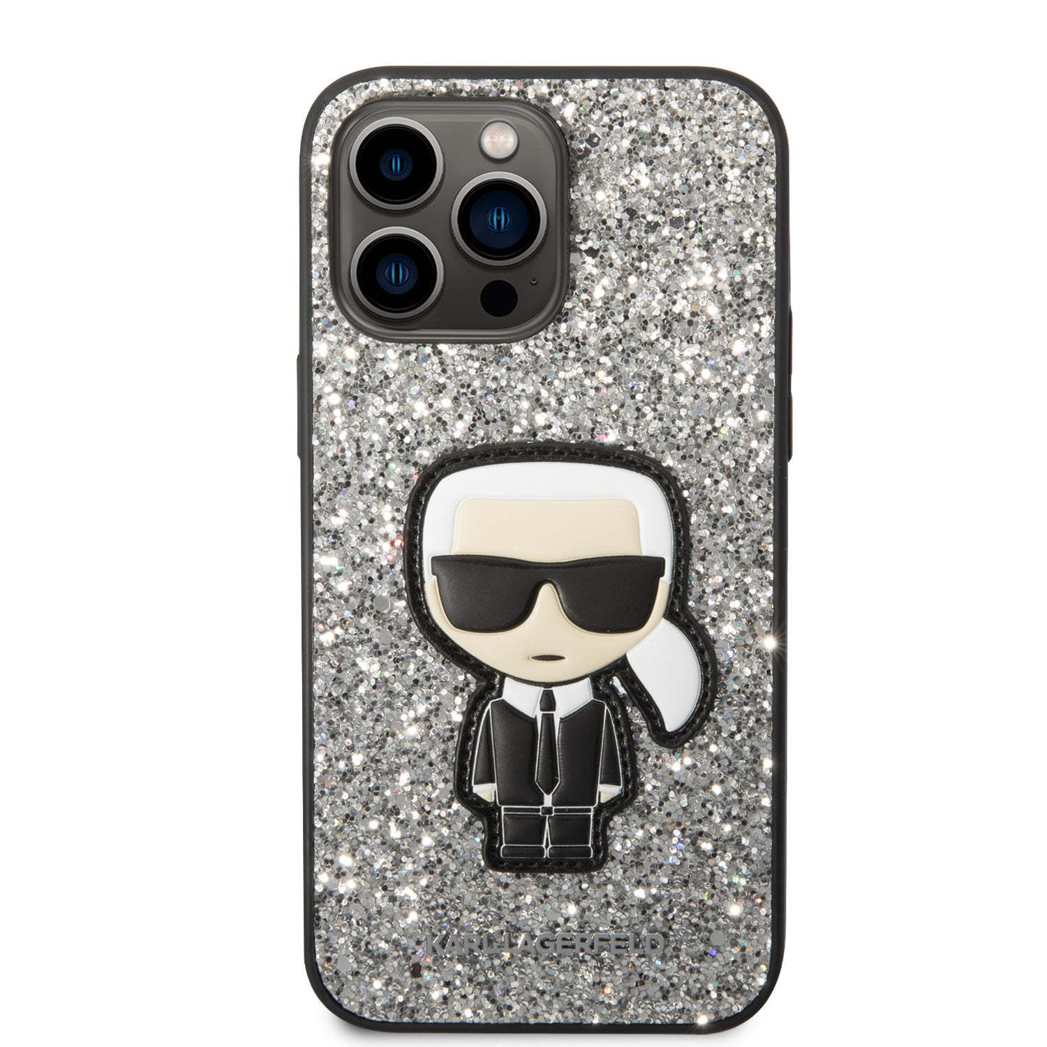Karl Lagerfeld KLHCP14XGFKPG iPhone 14 Pro Max 6.7 "hardcase silver / silver Glitter Flakes Ikonik