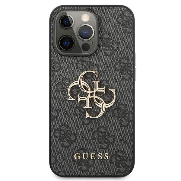 Guess GUHCP13X4GMGGR iPhone 13 Pro Max 6.7" pilkas/pilkas kietas dėklas 4G Big Metal Logo 