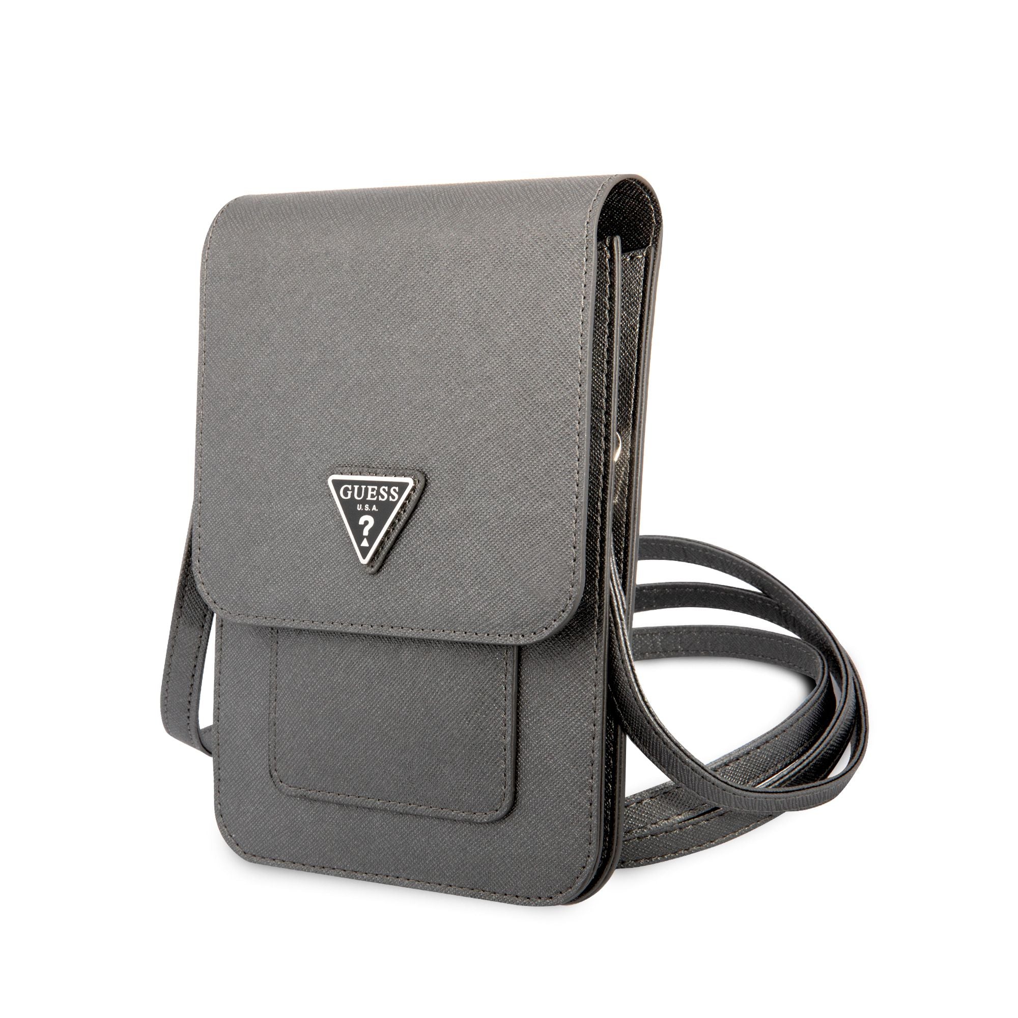 Guess Handbag GUWBSATMGR gray / gray Saffiano Triangle