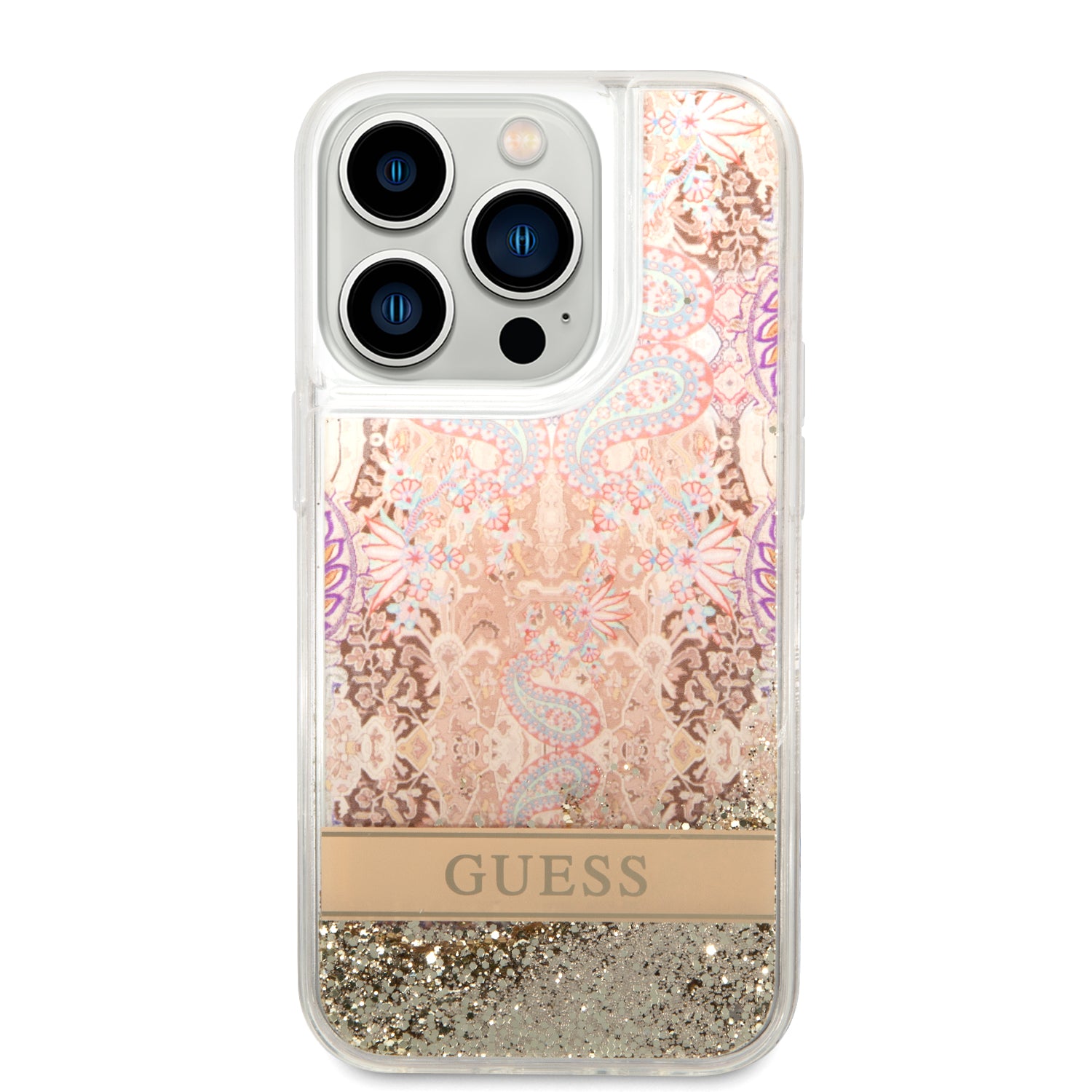 Guess GUHCP14XLFLSD iPhone 14 Pro Max 6.7" gold/gold hardcase Paisley Liquid Glitter