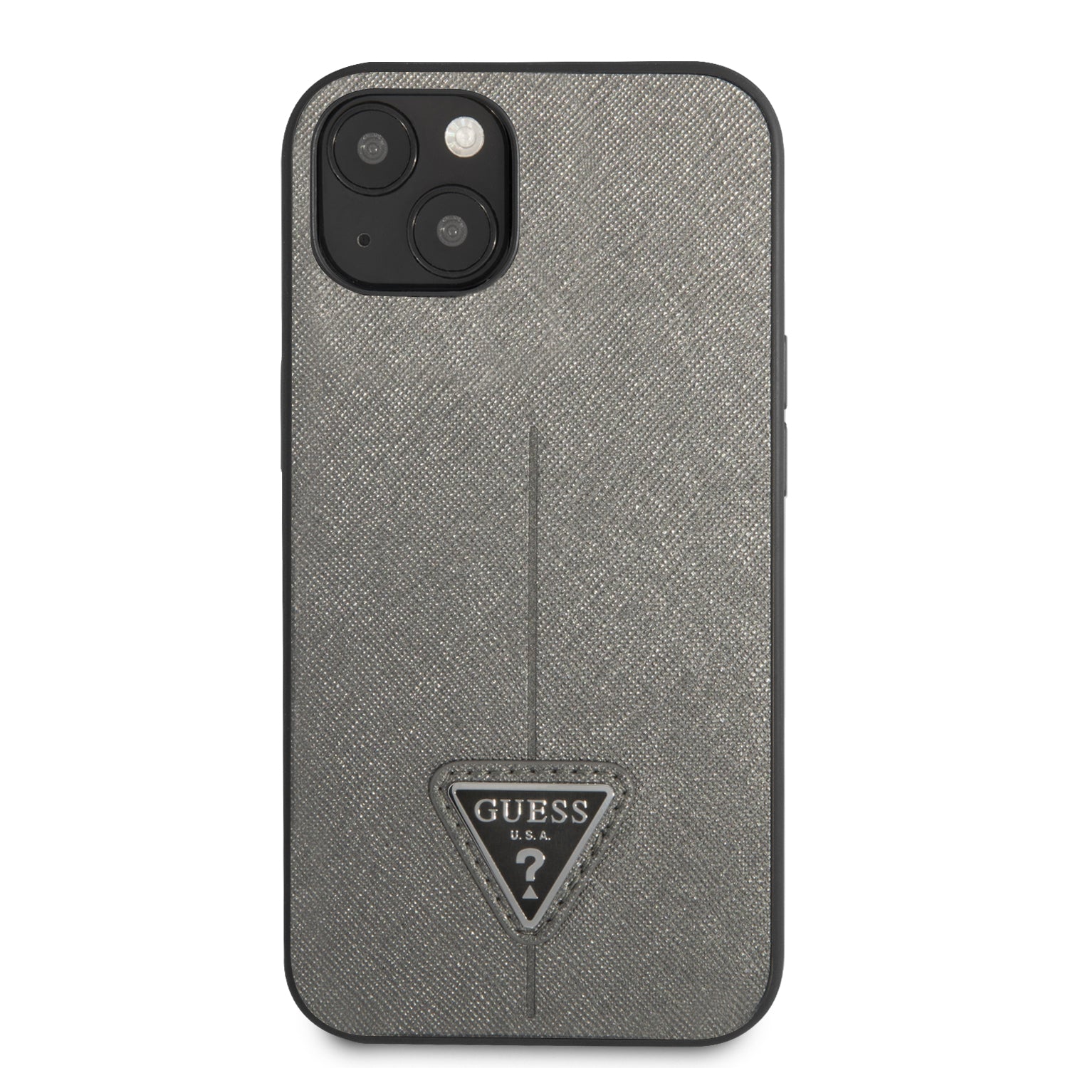 Guess GUHCP14SPSATLG iPhone 14 6.1 "silver / silver hardcase SaffianoTriangle Logo
