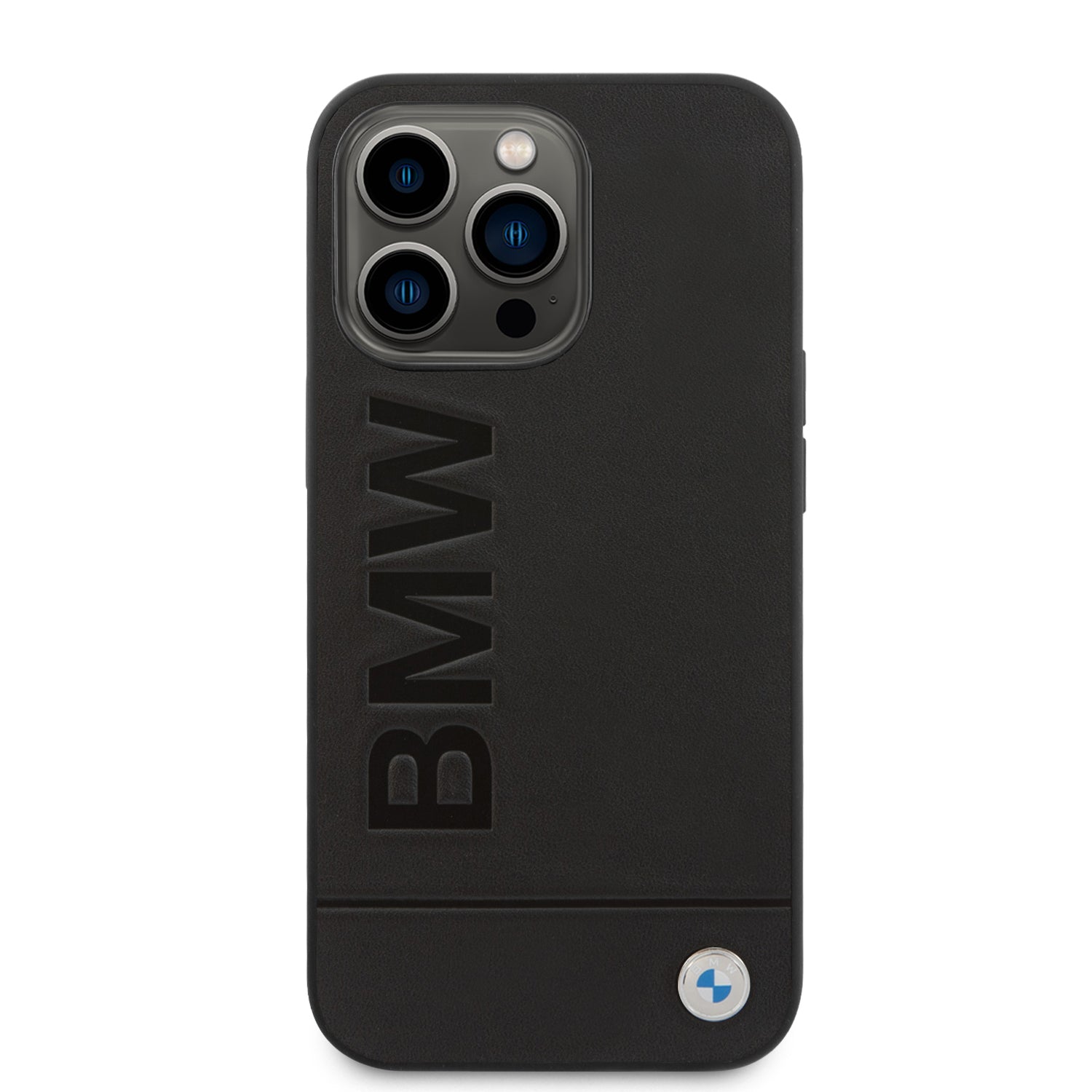 Case BMW BMHCP14XSLLBK iPhone 14 Pro Max 6.7 "black / black Leather Stamp