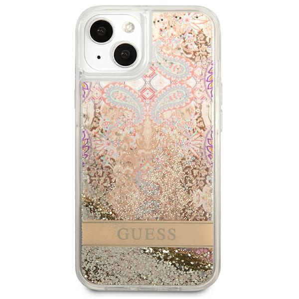 Guess GUHCP13SLFLSD iPhone 13 mini 5.4" gold/gold hardcase Paisley Liquid Glitter