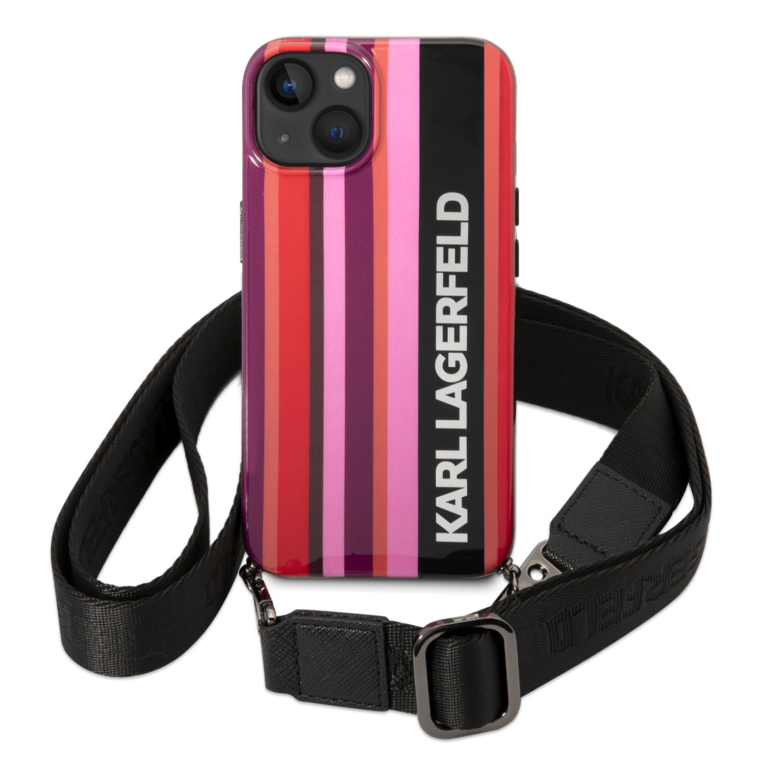 Karl Lagerfeld KLHCP14SSTSTP iPhone 14 6.1 "hardcase pink / pink Color Stripes Strap