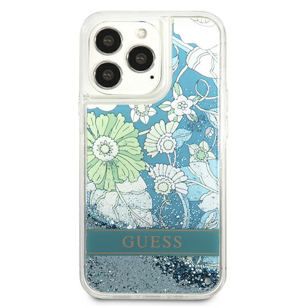 Guess GUHCP13XLFLSN iPhone 13 Pro Max 6.7" green/green hardcase Flower Liquid Glitter