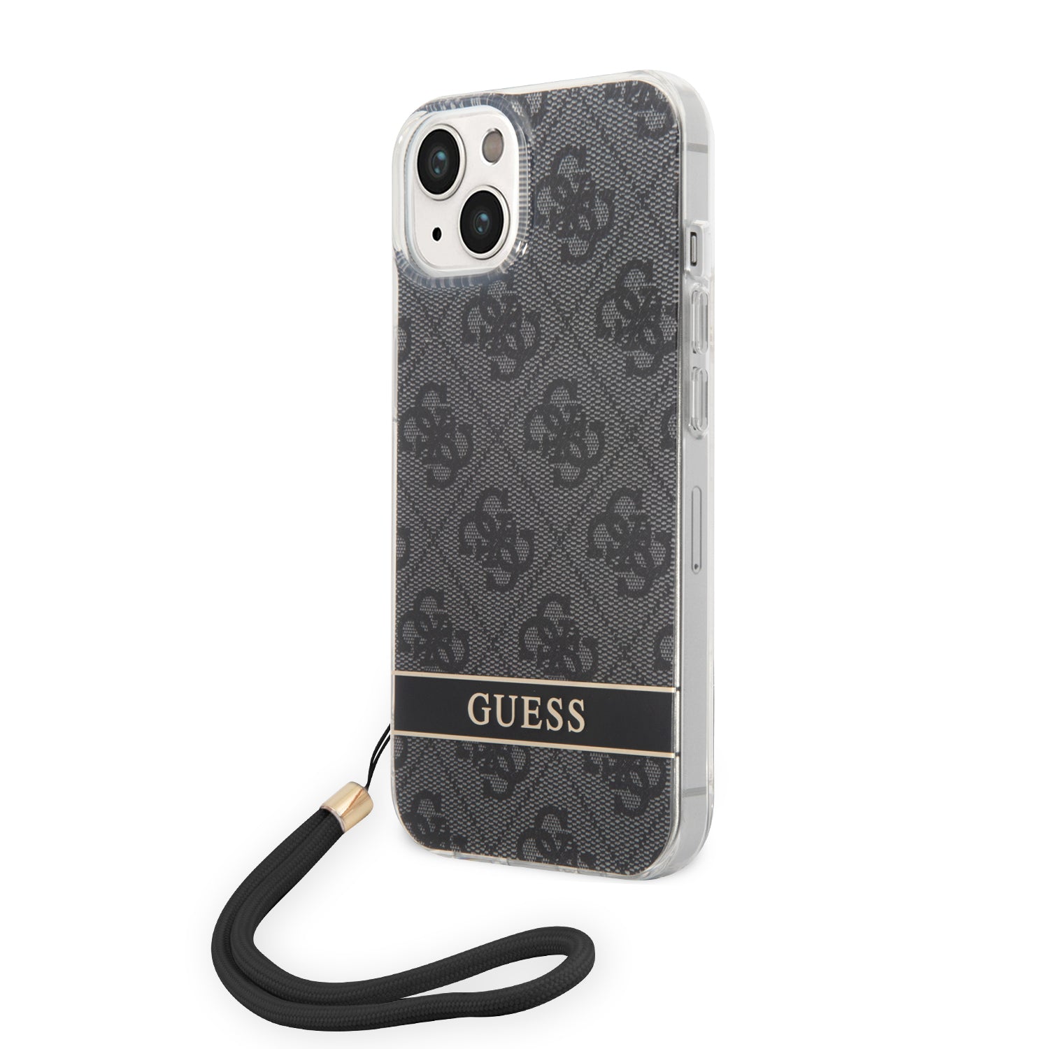 Guess GUOHCP14MH4STK iPhone 14 Plus 6.7 "black / black hardcase 4G Print Strap