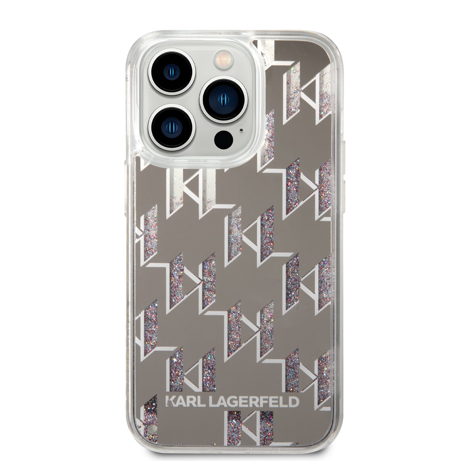 Karl Lagerfeld KLHCP14LLMNMS iPhone 14 Pro 6.1 "hardcase silver / silver Liquid Glitter Monogram