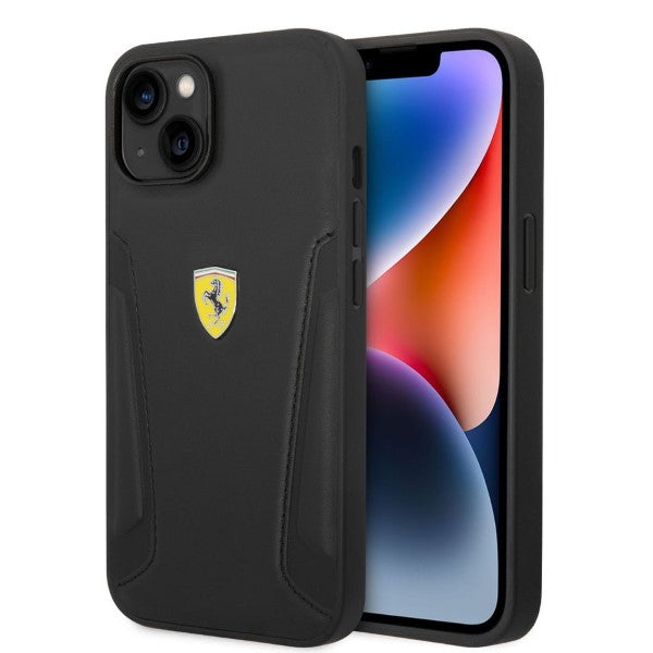 Ferrari FEHCP14MRBUK iPhone 14 Plus 6.7" black/black hardcase Leather Stamp Sides