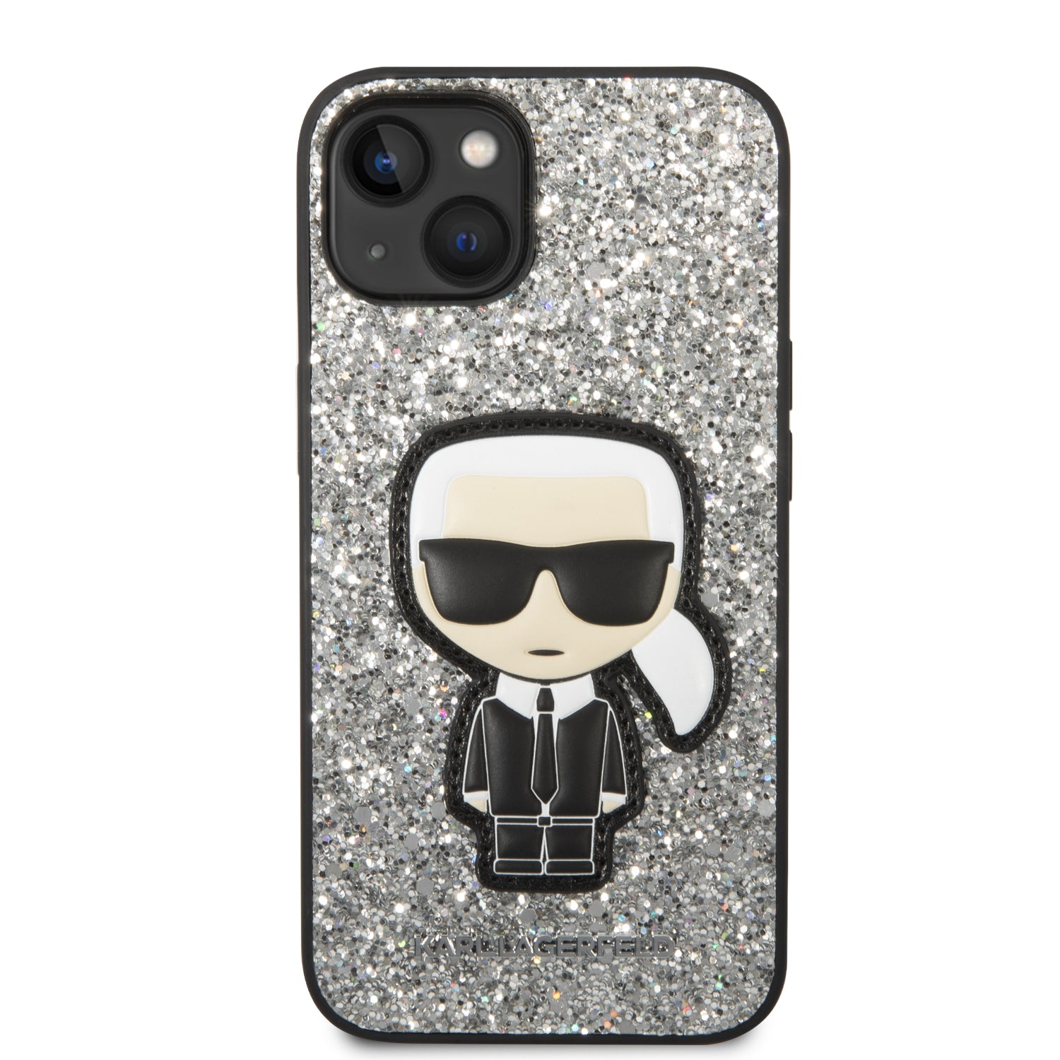 Karl Lagerfeld KLHCP14MGFKPG iPhone 14 Plus 6.7 "hardcase silver / silver Glitter Flakes Ikonik