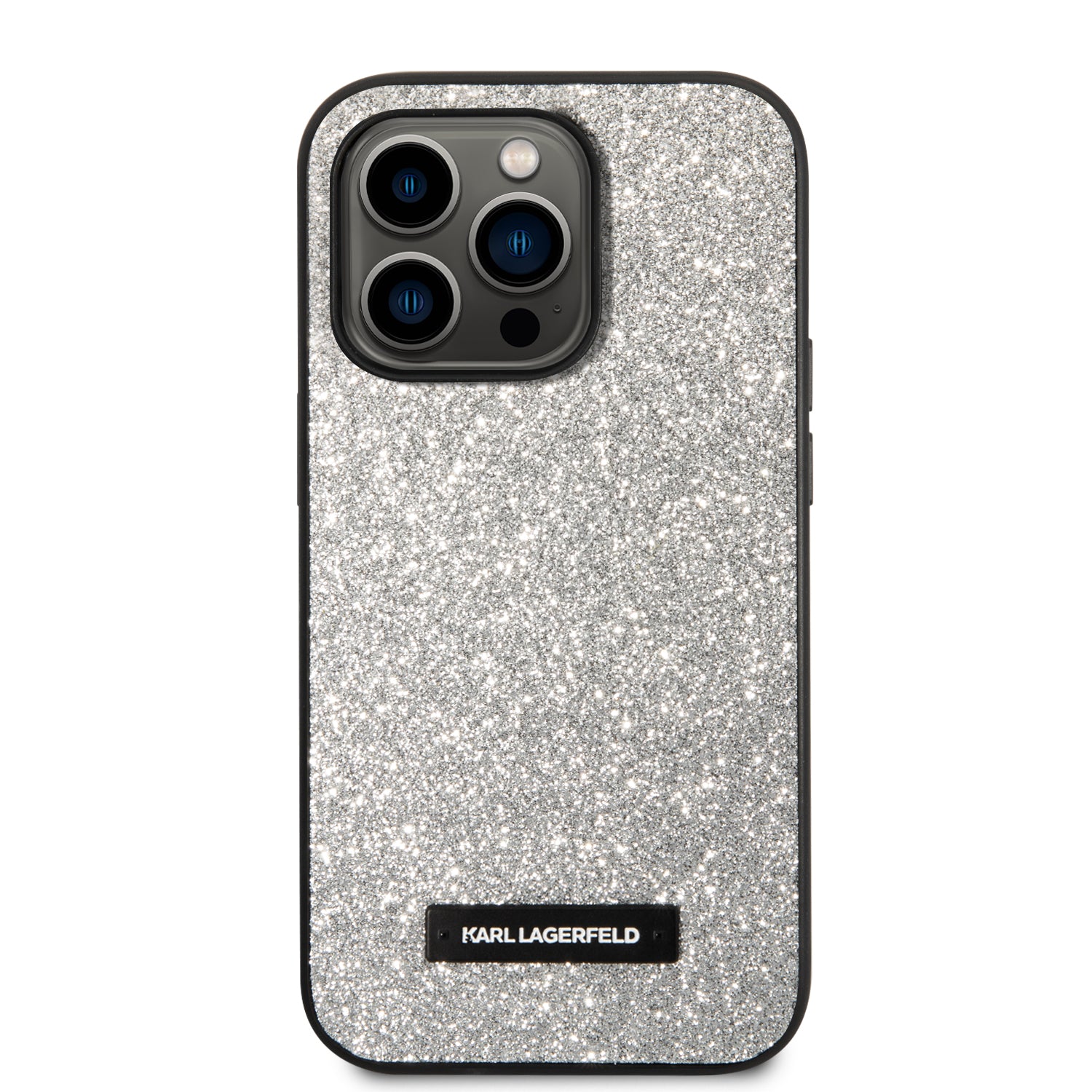 Karl Lagerfeld KLHCP14XG2ELS iPhone 14 Pro Max 6.7 "hardcase silver / silver Glitter Plaque Logo