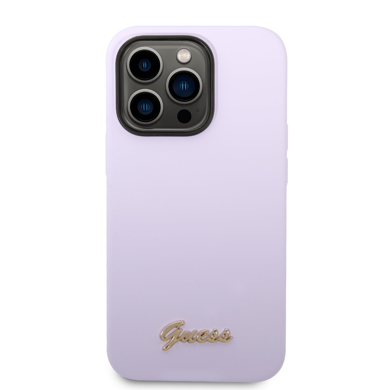 Guess GUHCP14XSLSMU iPhone 14 Pro Max 6.7" purple/purple hard case Silicone Vintage Gold Logo